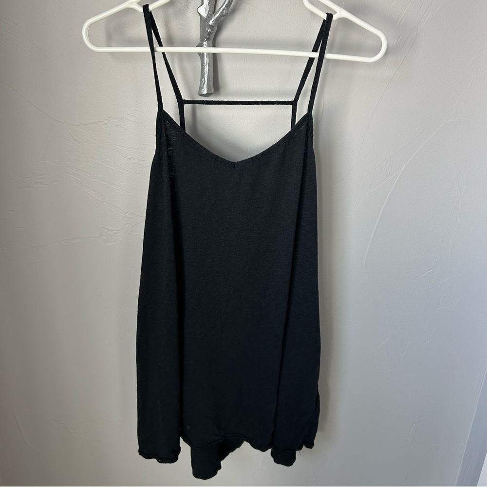 Vitamin A open back black cotton top size medium/8 good condition